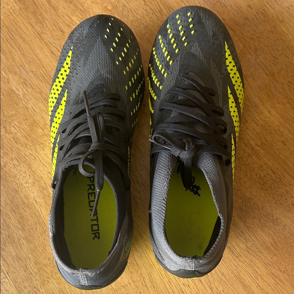 adidas Predator Gray and Yellow Athletic Shoes